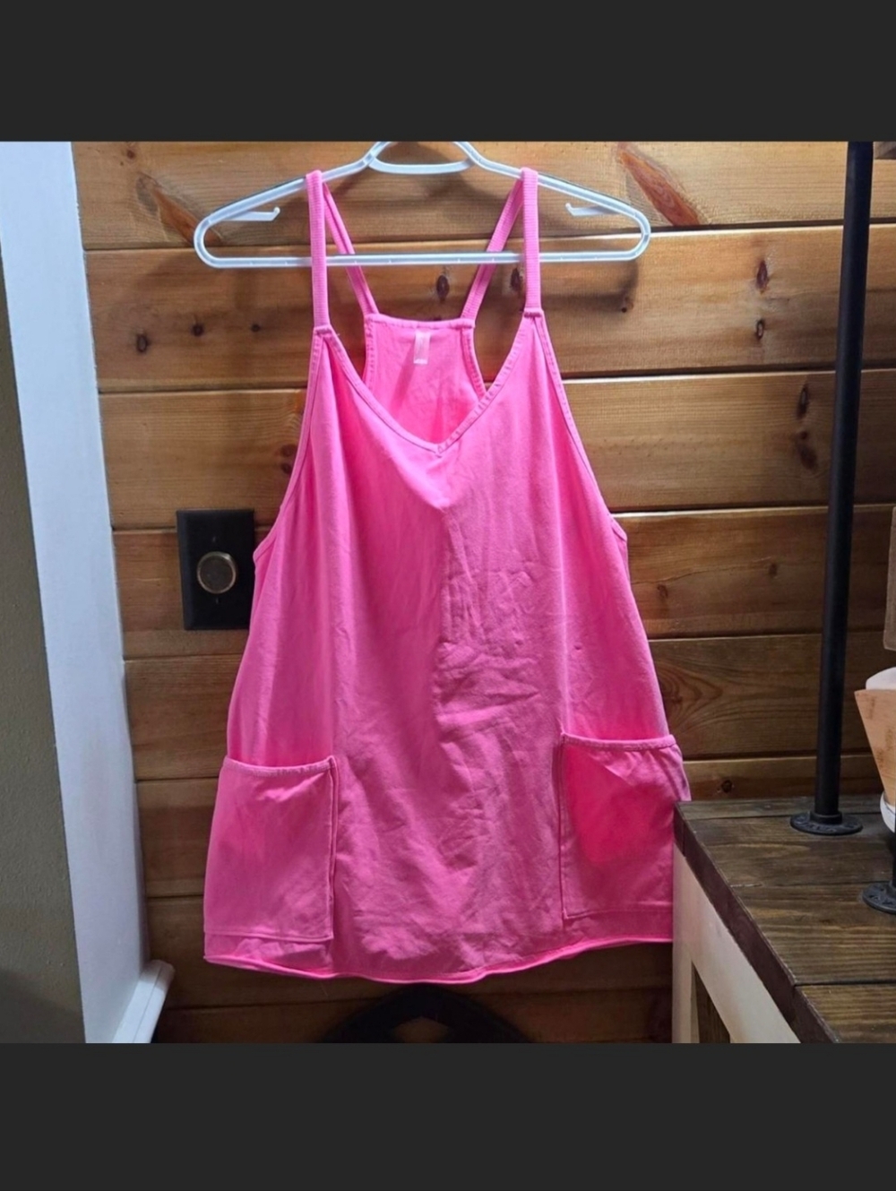SOLD....... ....ree People  Hot Pink Double-Pocket Hot Shot Shorts Romper S 0410